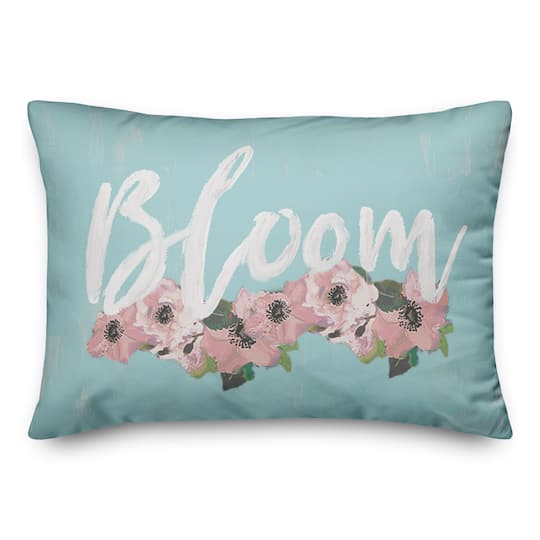 Blue Bloom Throw Pillow